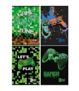 4X ZESZYT A5 32 KARTKI KRATKA GAMER ST.RIGHT DLA CHŁOPCA