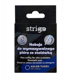 Naboje do pióra wymazywalnego STRIGO 5 sztuk niebieskie