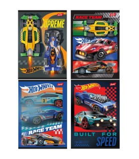4x ZESZYT A5 32 KARTKI, W TRZY LINIE, HOT WHEELS, dla chłopca, UNIPAP