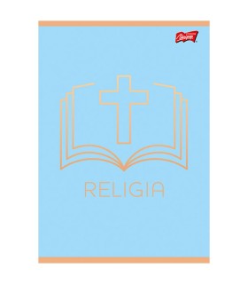 ZESZYT DO RELIGII, 32 KARTKI, SYMBOLE RELIGIJNE, KRATKA Z MARGINESEM