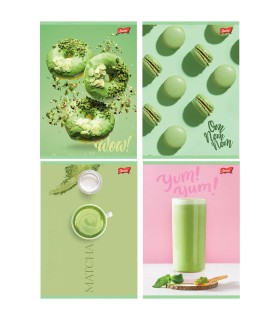 4X ZESZYT A5 60 KARTEK LINIA Z MARGINESEM GREEN DELICIOUS UNIPAP