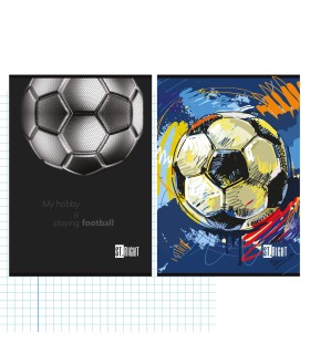 2 X ZESZYT A4 32 KARTKI W KRATKĘ DLA CHŁOPCA, FOOTBALL PIŁKA NOŻNA, ST.RIGHT