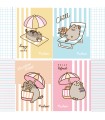 4X ZESZYT A4 32 KARTKI PUSHEEN UNIPAP: 2X KRATKA + 2X KOLOROWE TRZY LINIE