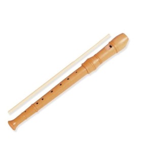 Flet szkolny prosty drewniany w etui + czyścik 130-1661 GRAND